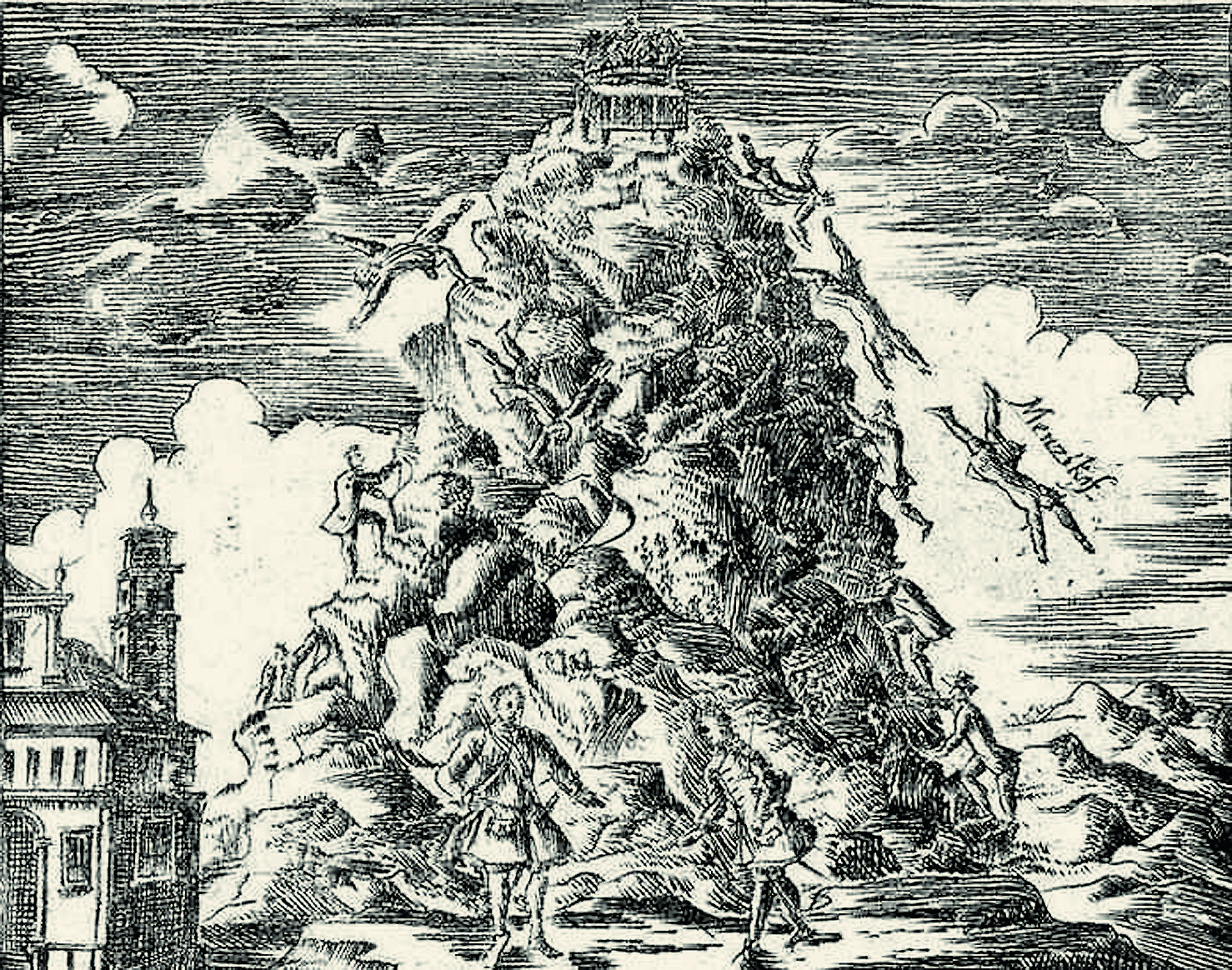 Аллегорическая немецкая гравюра на падение князя А.Д. Меншикова. 1728 г..jpg