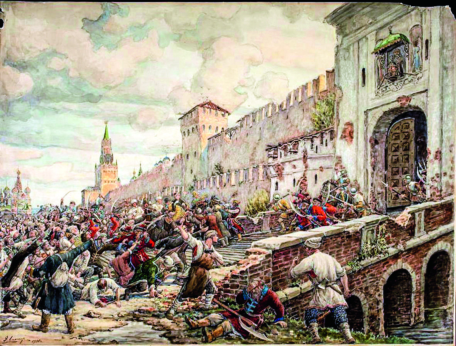 Соляной бунт в Москве, 1648. Картина Эрнеста Лисснера, 1938.jpg