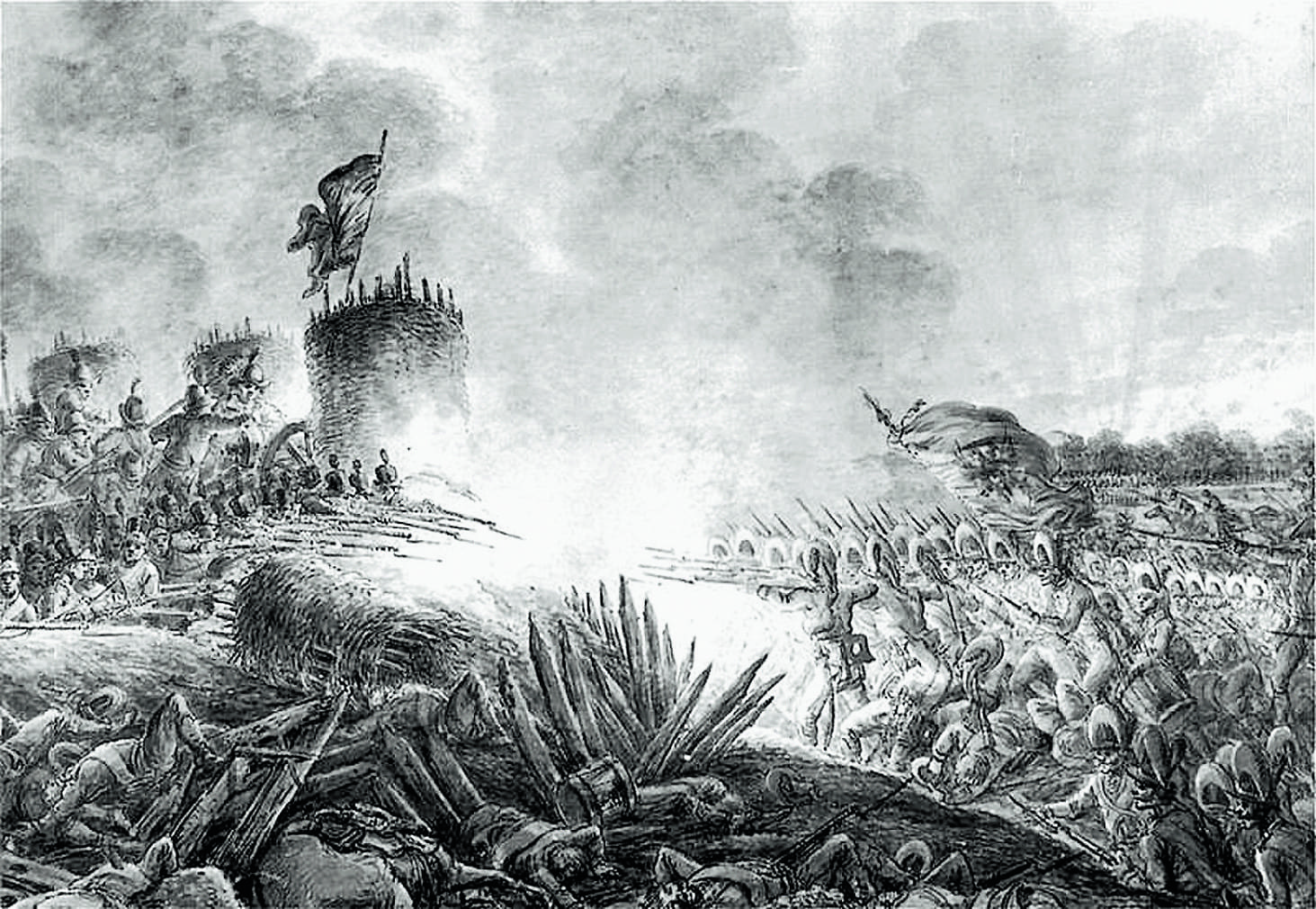 А. Орловский. Штурм Праги в 1794 году. Рисунок черн на бум.png