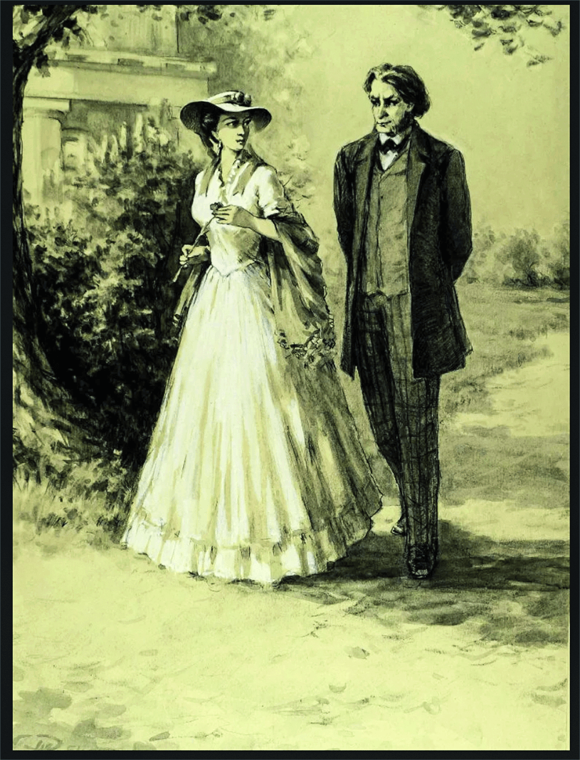 Ратников АМ Базаров и Одинцова на прогулке 1951_.png