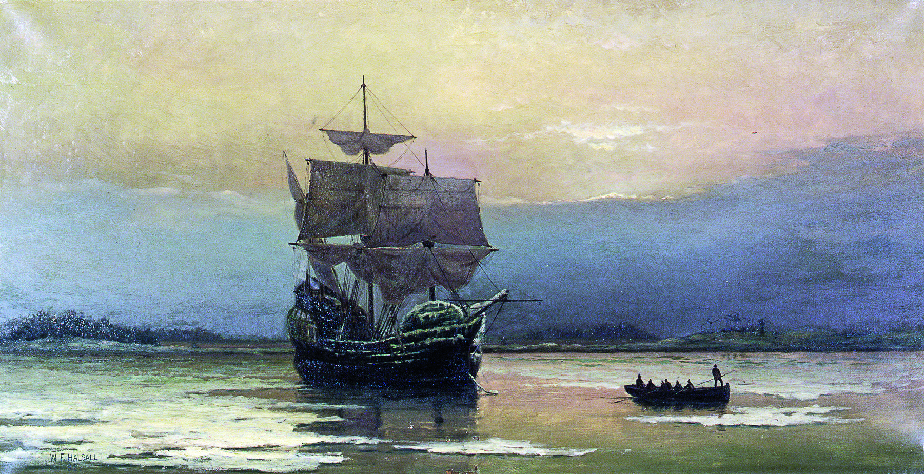 «Мэйфлауэр в гавани Плимута». Уильяма Холсалла, 1882.jpg