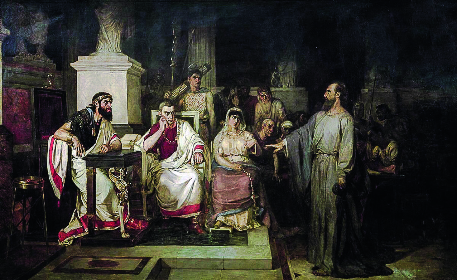 картину Апостол Павел объясняет догматы веры в присутствии царя Агриппы, сестры его Береники и проконсула Феста 1875.jpg
