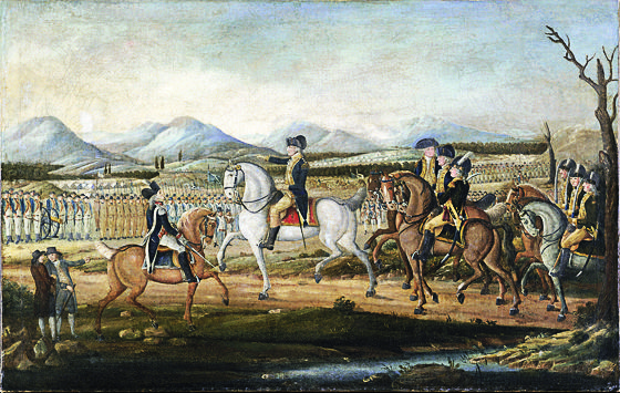 1. 1796 Вашингтон на смотре войск в Форте Камберленд.jpg